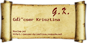 Gácser Krisztina névjegykártya