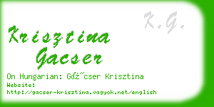 krisztina gacser business card